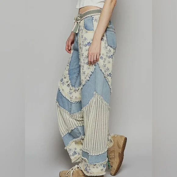 New POL Fall denim collection: “The Sissy” Patchwork Wide-Leg Regular Fit Jeans - Picture 4 of 4